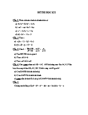 Đề thi học kì I Toán 8